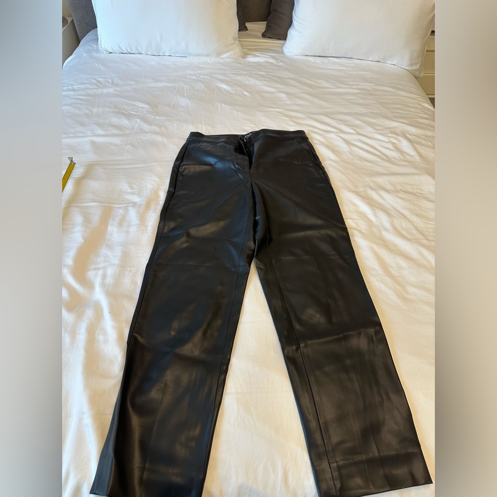 J. Crew Size 6 Black Faux Leather Trousers NWOT